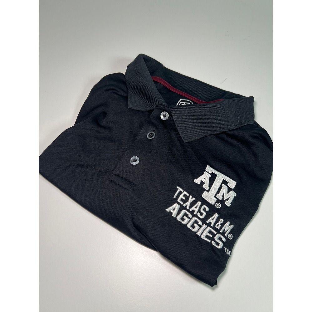 Proedge Texas A&M Aggies Polo Shirt Mens 2XL Black Maroon Embroidered Logo
